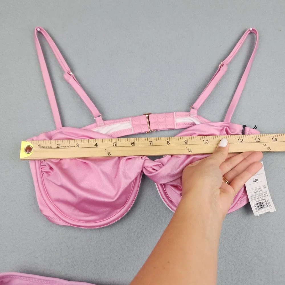 Shade & Shore Wild Fable Bikini Swimsuit Womens M Pink Underwire Cheeky Set